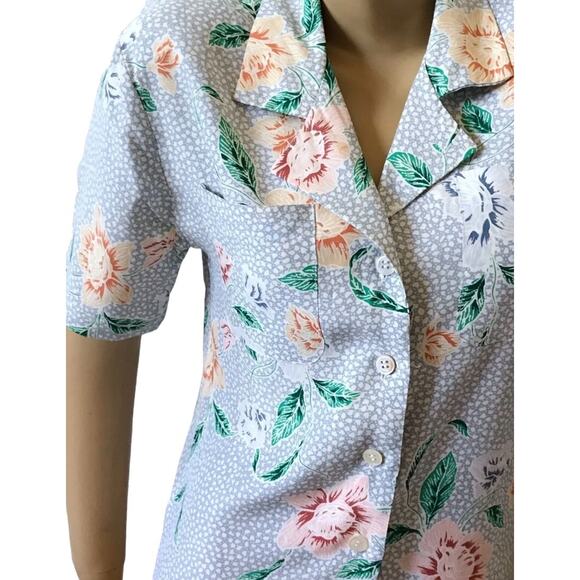 JH COLLECTIBLES Petites Womens Size 2P 2 Short Sleeve Vintage Button Front Shirt - Picture 4 of 6